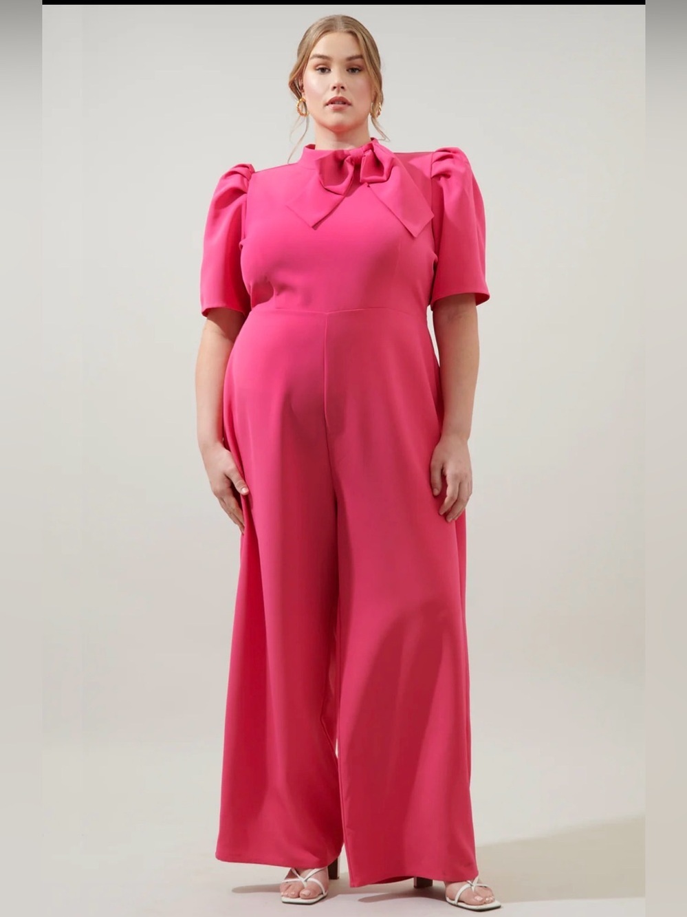 SUGARLIPS / Chelsea Tie Neck Pleated Sleeve Jumpsuit Curve/ NWT / 2x